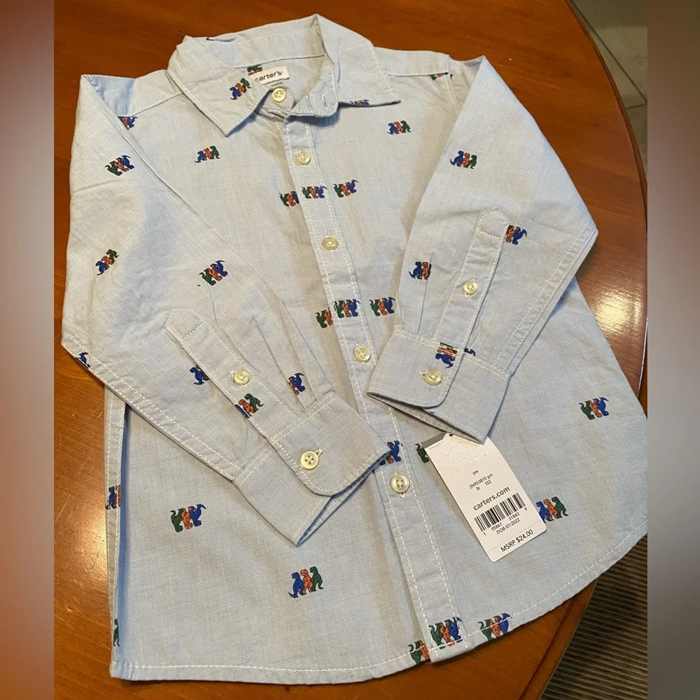Carters NWT Bundle of (2) OshKosh Button Down  Long Sleeve Shirts - Sz 3T